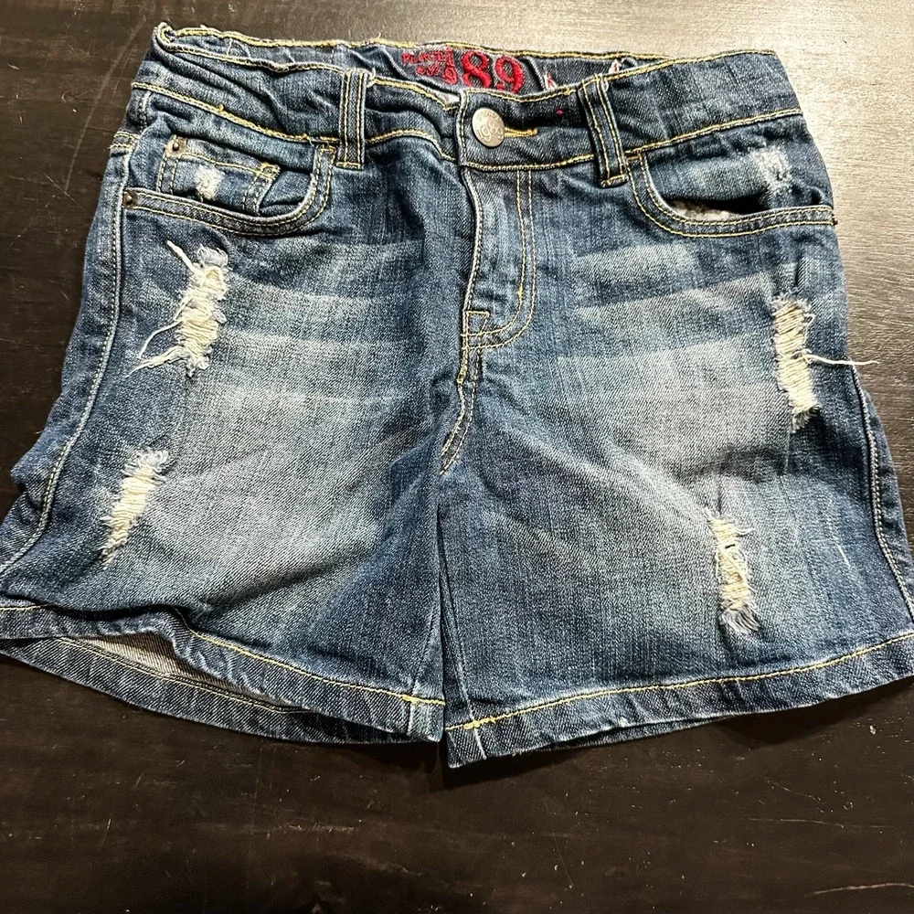 Girls The Children's Place Denim Jean‎ Shorts 14 Dark Wash Distressed